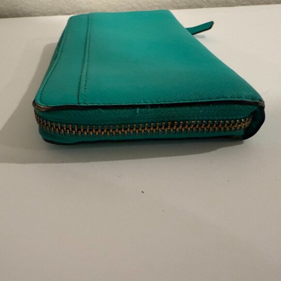 Kate Spade New York Zip Around Continental Wallet Green/Turquoise - Picture 10 of 10